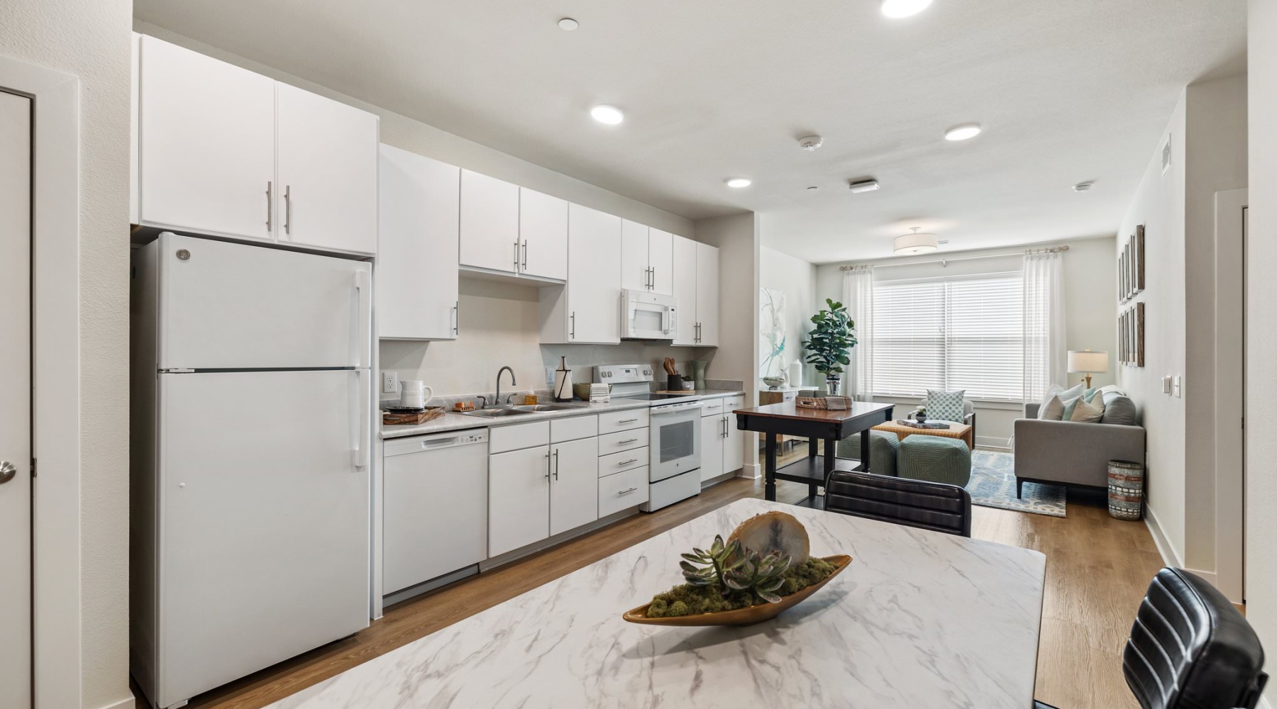 kitchen with white cabinets and stainless steel appliances