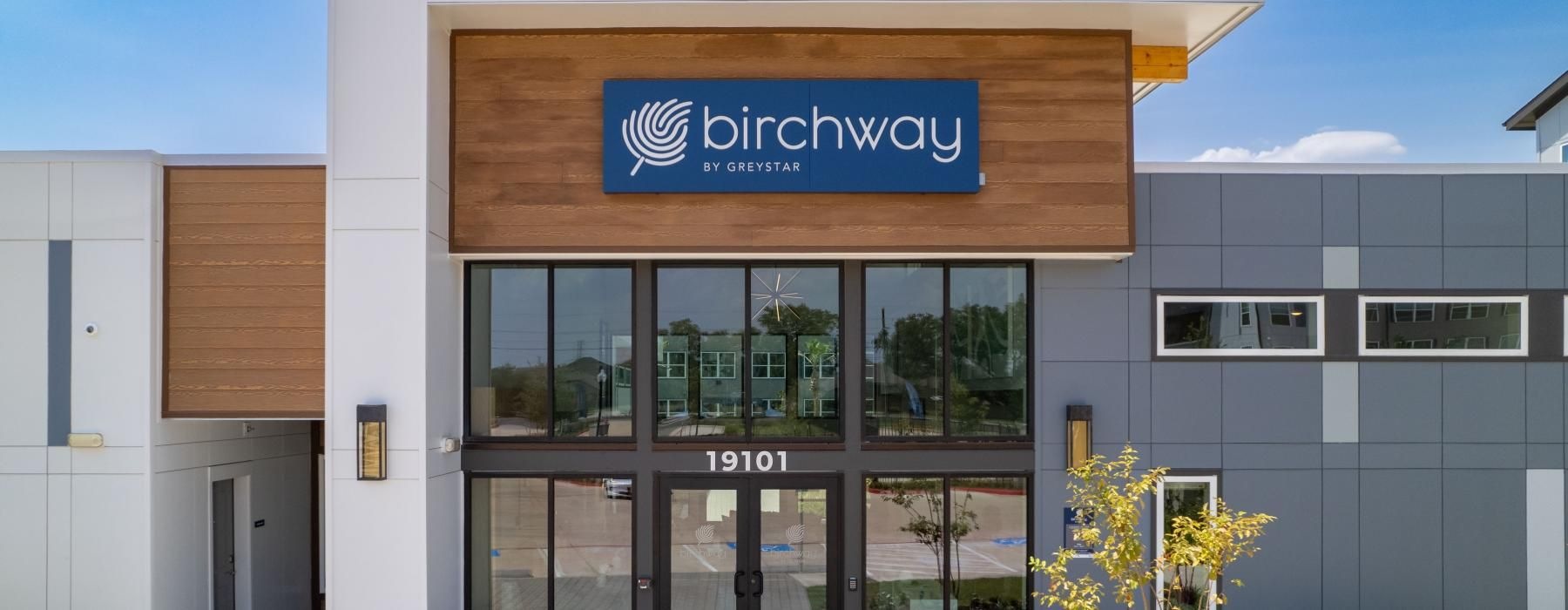 a building with a sign on the front